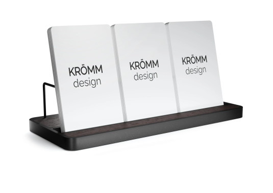 Multiple (3-5) Vertical Business Card Stand Aluminum & Wenge Wood