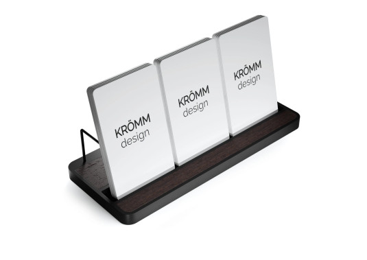 Multiple (3-5) Vertical Business Card Stand Aluminum & Wenge Wood