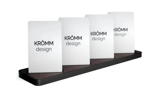 Multiple (4-6) Vertical Business Card Stand Aluminum & Wenge wood