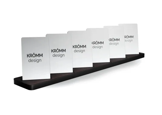 Multiple (4-6) Vertical Business Card Stand Aluminum & Wenge wood