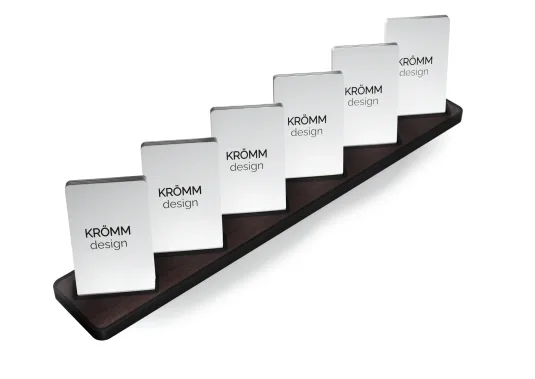 Multiple (4-6) Vertical Business Card Stand Aluminum & Wenge wood