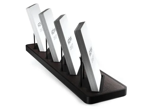 Multiple (4-6) Vertical Business Card Stand Aluminum & Wenge wood