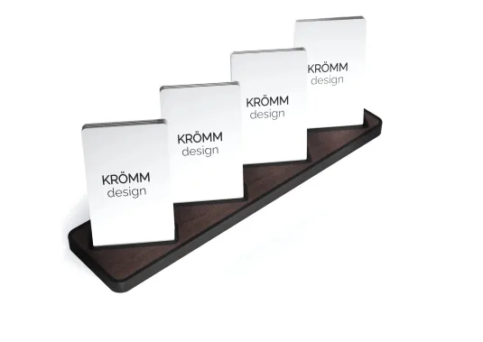 Multiple (4-6) Vertical Business Card Stand Aluminum & Wenge wood