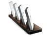 Multiple (4-6) Vertical Business Card Stand Aluminum & Macassar Ebony Wood