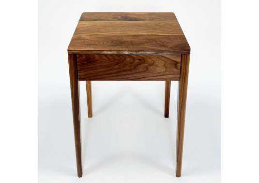 Nightstand in Solid Black Walnut with Dovetailed Drawer