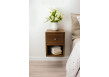 Solid Walnut Wood Floating Nightstand With Drawer And Open Shelf