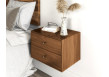 Solid Walnut Wood Floating Nightstand with 2 Drawers